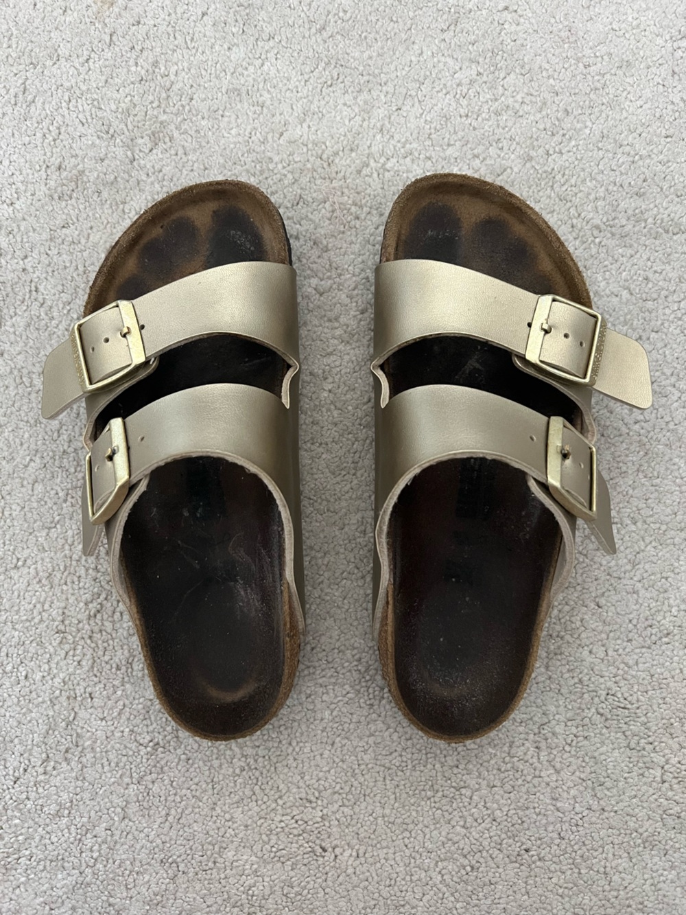 Birkenstock Arizona Gold Double-Buckle Sandals